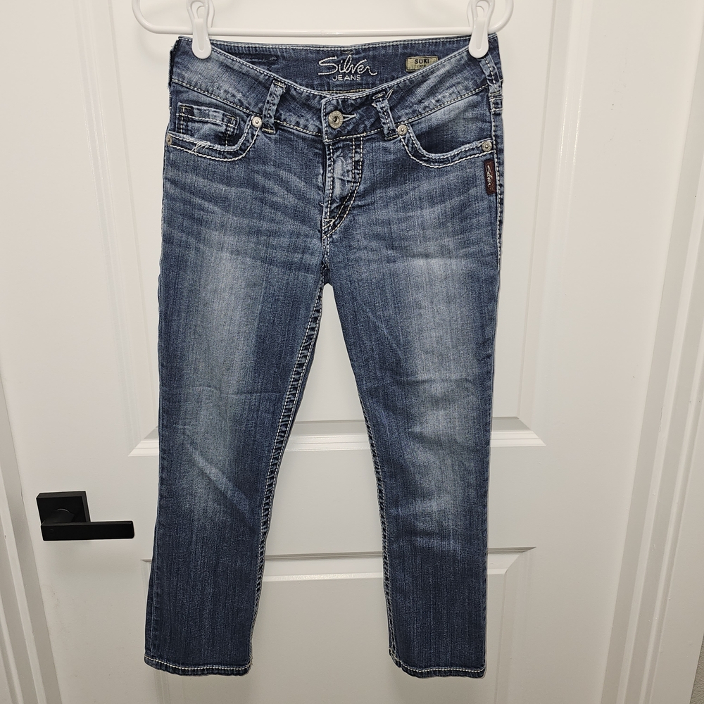 Silver Jeans Suki Capri Blue Slim Straight Women's Jeans